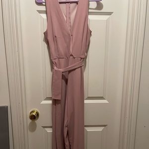 Blush Pink pants jumpsuit with tie